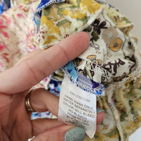 Floral Patchwork Ruffle Top - Picture 3 of 4